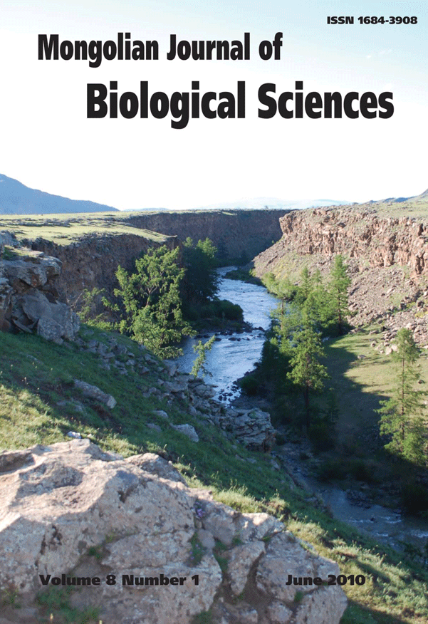 Cover of Mongolian Journal of Biological Sciences Volume 8 Issue 1